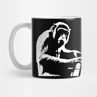 serious monkey plays the piano Mug